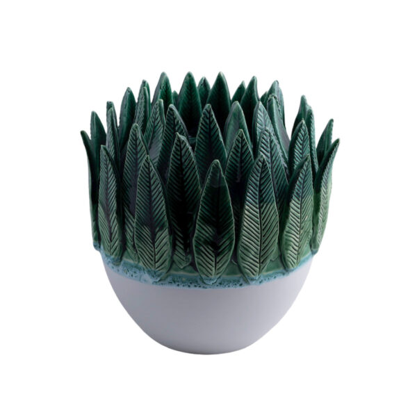 Vaso tondo con fili di Palme